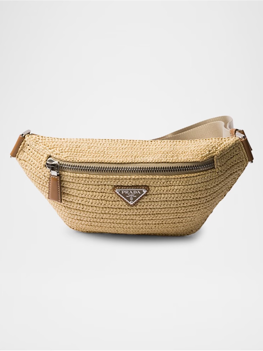Prada Raffia Woven Belt Bag / Fanny Pack – Natural Tan